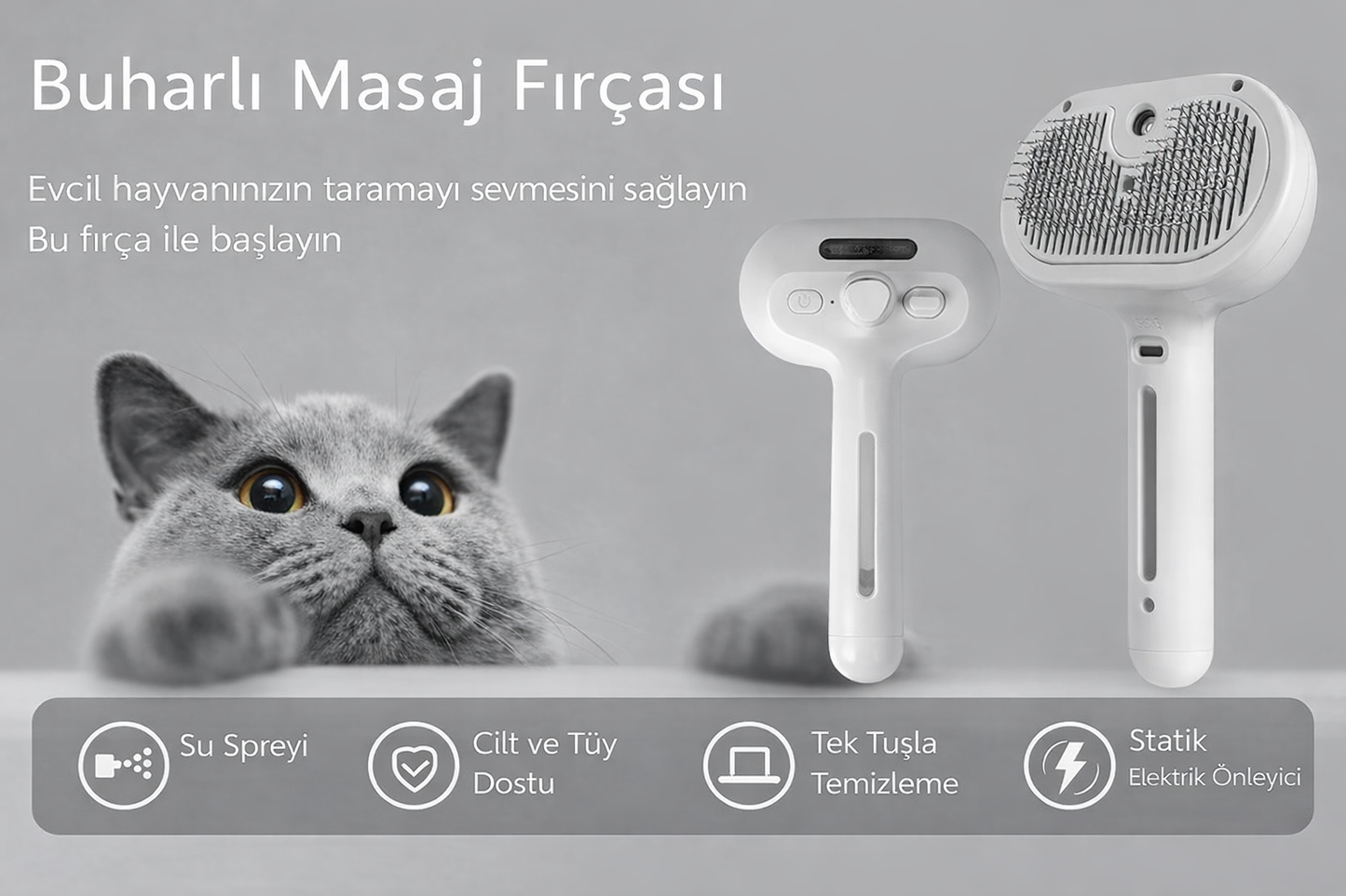 3’ü Bir Arada Buharlı Tüy Temizleyici